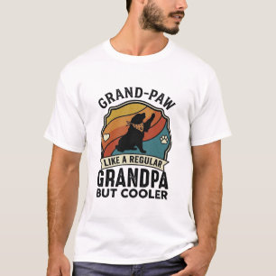 Grand Paw Grandpa Dog Retro Sunset Bandana_1 T-Shirt