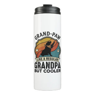 Grand Paw Grandpa Dog Retro Sunset Bandana_1 Thermal Tumbler