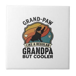 Grand Paw Grandpa Dog Retro Sunset Bandana_1 Tile