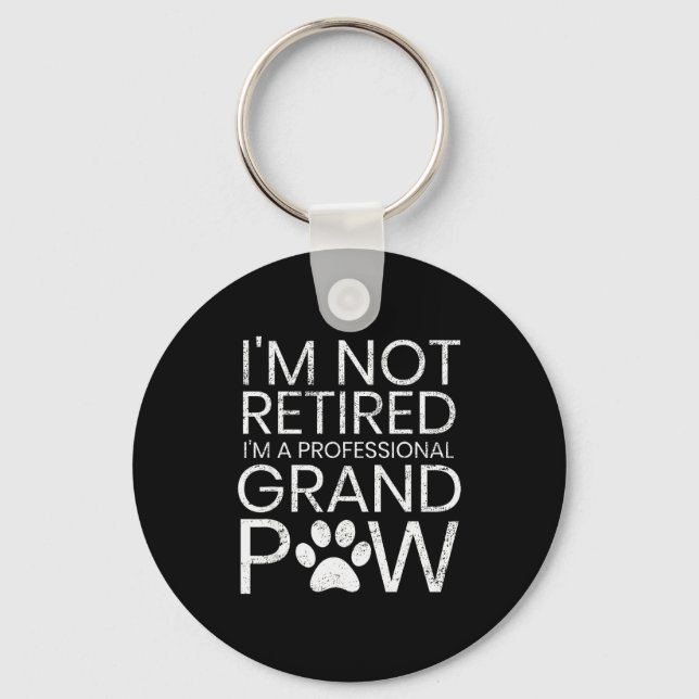 Grand Paw Shirt Retired Professional Grandpaw Funn Key Ring (Front)