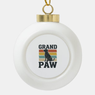 Grand Paw Vintage Dog Grandpa Shirt Design_1 Ceramic Ball Christmas Ornament