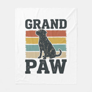 Grand Paw Vintage Dog Grandpa Shirt Design_1 Fleece Blanket