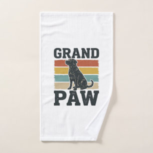 Grand Paw Vintage Dog Grandpa Shirt Design_1 Hand Towel