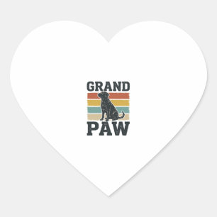 Grand Paw Vintage Dog Grandpa Shirt Design_1 Heart Sticker