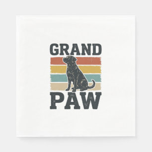 Grand Paw Vintage Dog Grandpa Shirt Design_1 Napkin