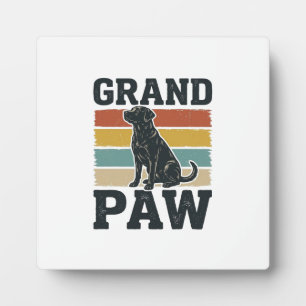 Grand Paw Vintage Dog Grandpa Shirt Design_1 Plaque