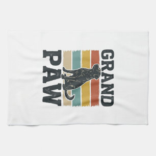 Grand Paw Vintage Dog Grandpa Shirt Design_1 Tea Towel