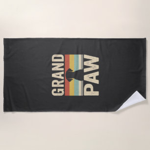 Grand Paw Vintage Dog Retro Beach Towel