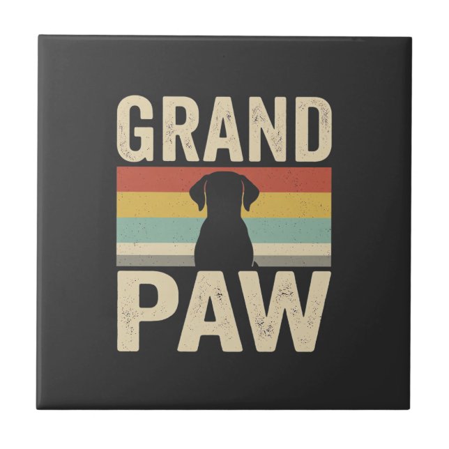 Grand Paw Vintage Dog Retro Tile (Front)