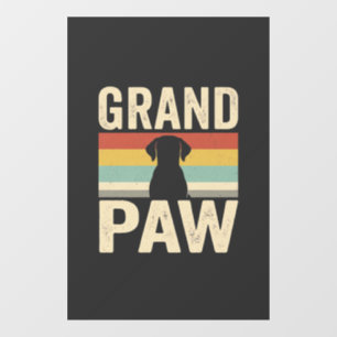 Grand Paw Vintage Dog Retro Window Cling
