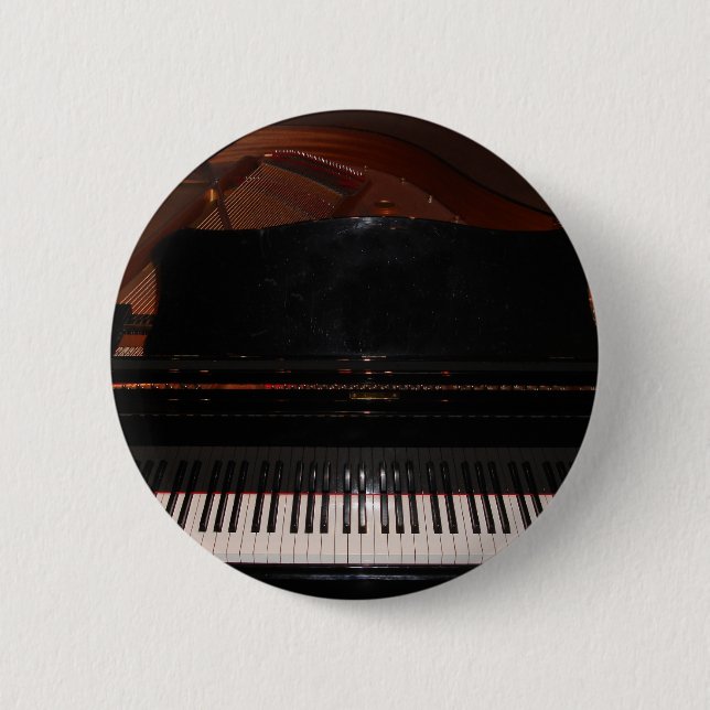 Grand Piano 6 Cm Round Badge (Front)