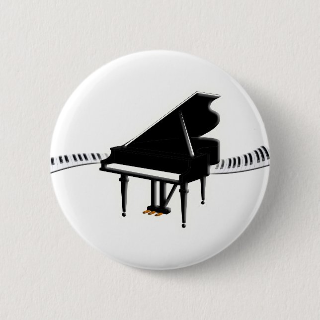 Grand piano and Keyboard 6 Cm Round Badge (Front)