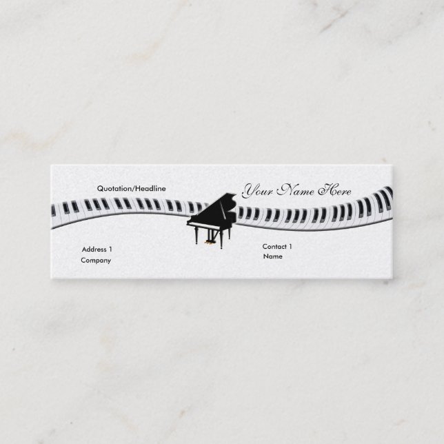 Grand Piano and Keyboard Business Card (Front)