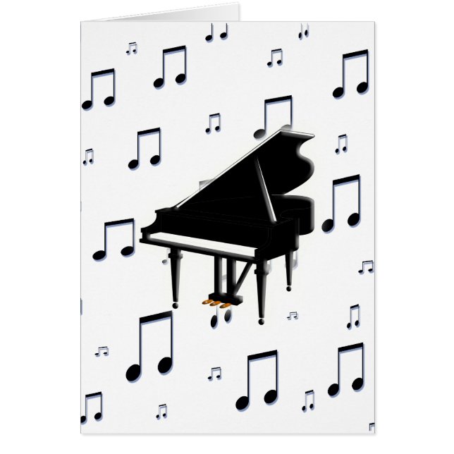 Grand Piano and Music Notes (Front)