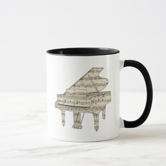 Grand Piano and Music Notes Mug (Right)