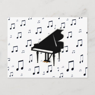 Grand Piano and Music Notes Postcard