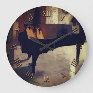 Grand Piano Artwork Large Clock