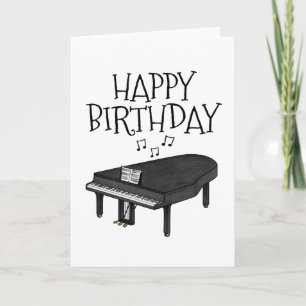 Grand Piano Birthday Card Pianist Musician