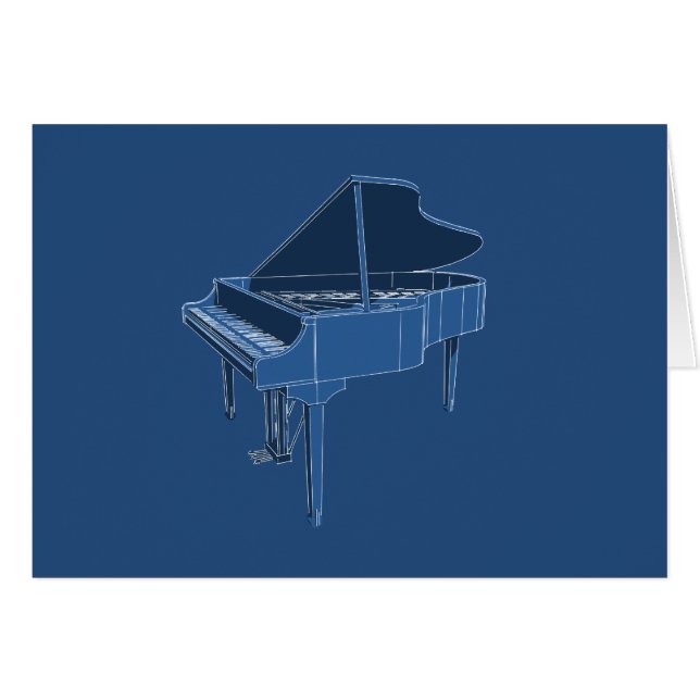 Grand Piano: Blueprint Painting: (Front Horizontal)