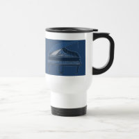 Grand Piano: Blueprint Painting: Travel Mug