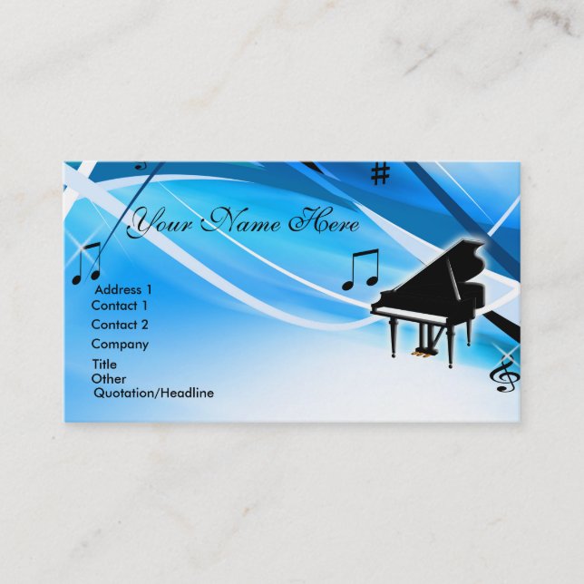 Grand Piano Business Card (Front)