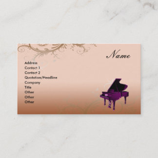 Grand Piano Business Card Decorative Floral