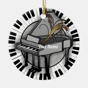 Grand Piano Ceramic Tree Decoration