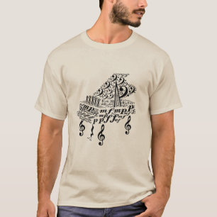 Grand piano, Chopin, music notes, music symbols T-Shirt