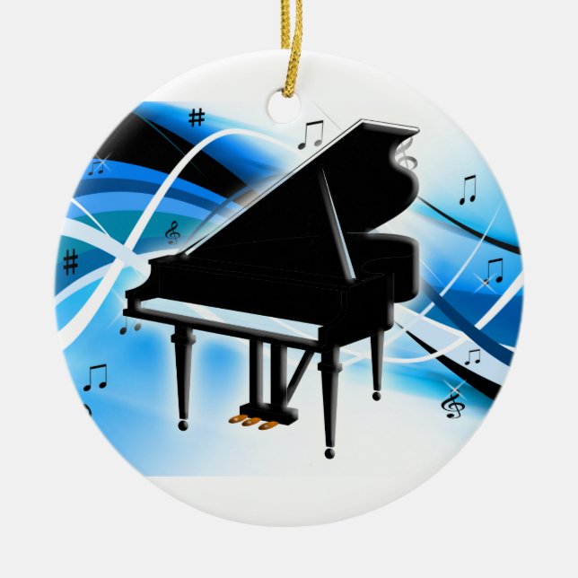 Grand Piano Christmas Ornament (Front)
