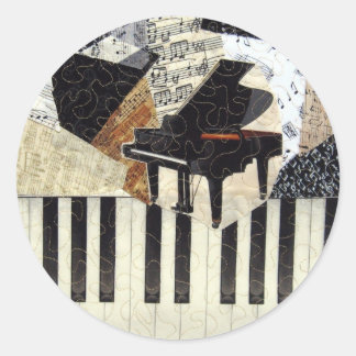 Grand Piano Classic Round Sticker