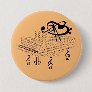 Grand piano, classical music, 7.5 cm round badge