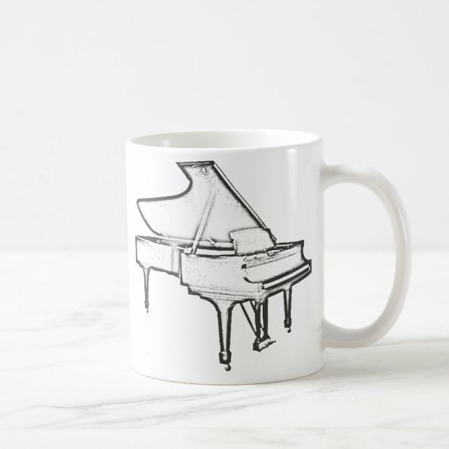 Grand Piano "Drawing" Coffee Mug (Right)