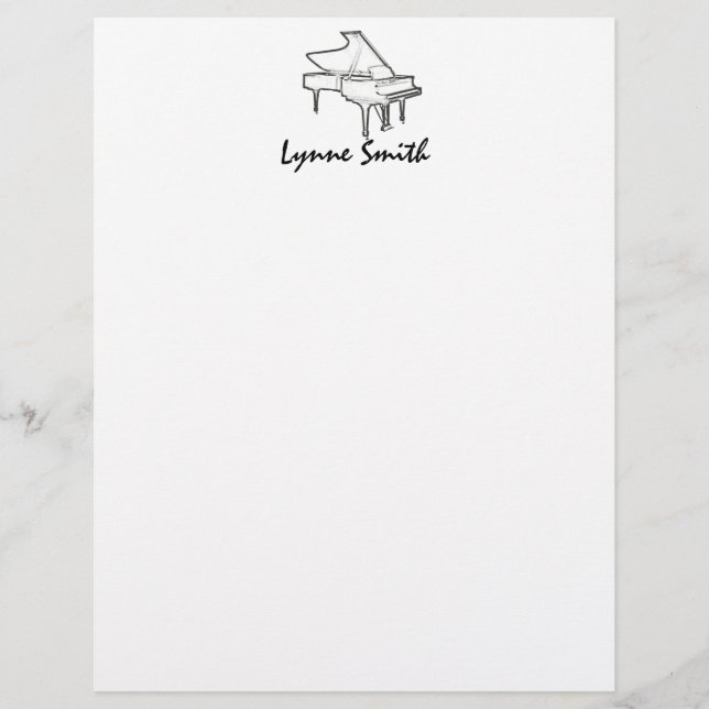 Grand Piano "Drawing" Personalised (Front)