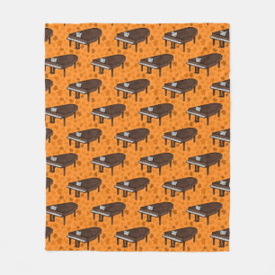 Grand Piano Fall Autumn Pianist Musician Fleece Blanket