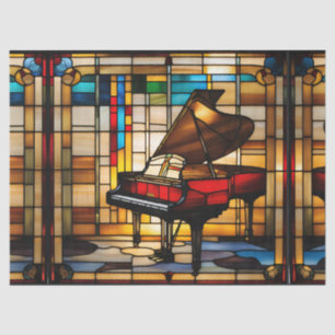 Grand Piano Faux Stained Glass for Decoupage Craft Tissue Paper