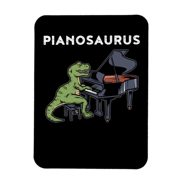 Grand Piano Gift Kids Pianist Dinosaur Music Piano Magnet (Vertical)