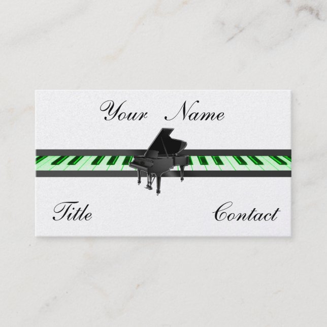 Grand Piano Gold Golden Business Cards (Front)