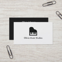 Grand Piano Icon Music Teacher Business Card