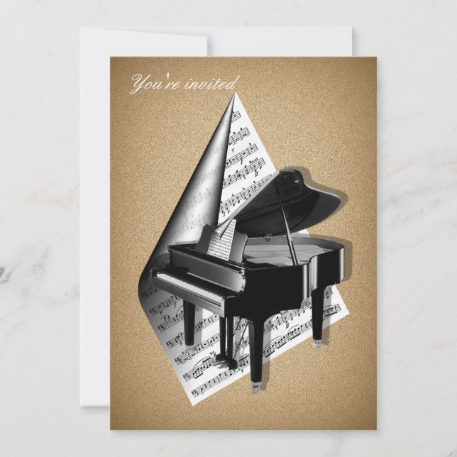 Grand piano Invitation Cards (Front)
