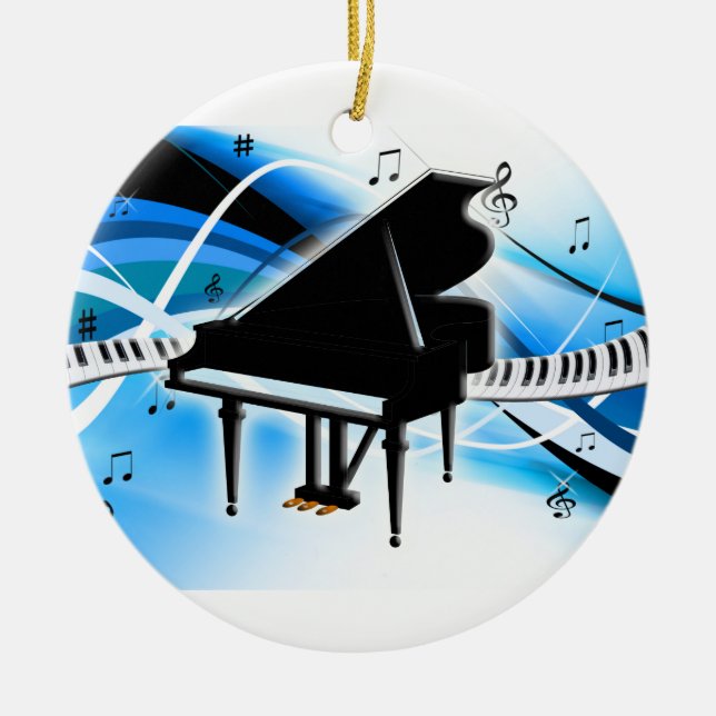 Grand Piano Keyboard Christmas Ornament (Front)