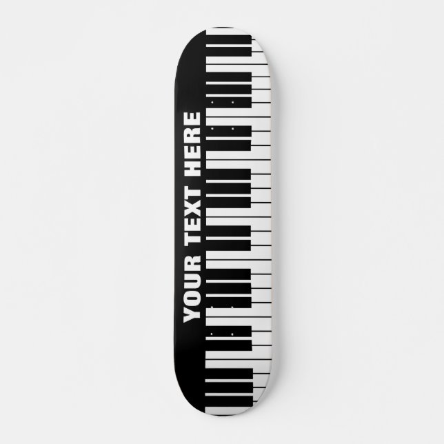 Grand piano keys custom design skateboard deck (Front)