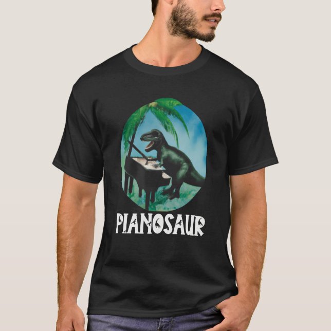 Grand Piano Kids Pianist Dinosaur Music Piano  1 T-Shirt (Front)