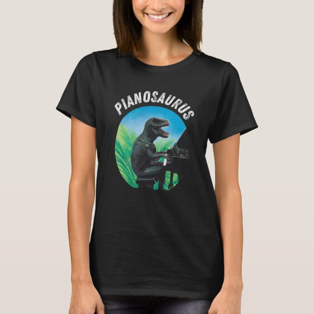 Grand Piano Kids Pianist Dinosaur Music Piano  3 T-Shirt (Front)