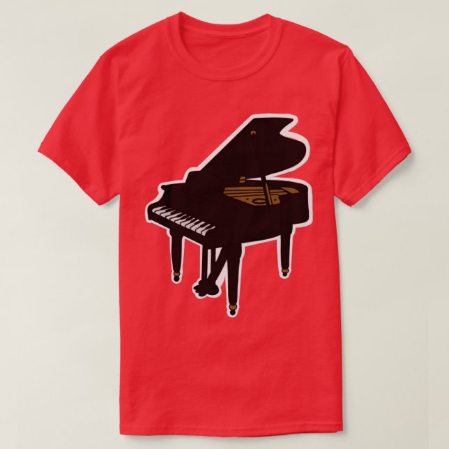 Grand Piano Long  T-Shirt (Design Front)