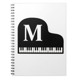 Grand Piano Monogram Pianist Personalise  Notebook