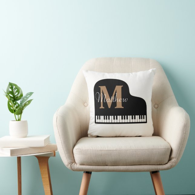  Grand Piano Monogram with name Pianist   Cushion (Chair)