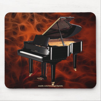 Grand Piano Music-lover's Red Fractal Design Mouse Mat