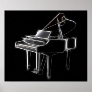 Grand Piano Musical Classical Instrument Poster