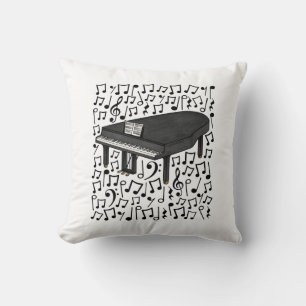 Grand Piano Musical Notes, Pianist Music Teacher Cushion