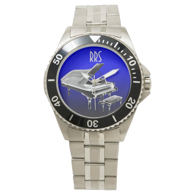 Grand Piano Personalised Monogram Gift Watch (Front)